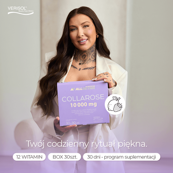 Allnutrition Alldeynn Collarose, 10000 mg, płyn, smak truskawkowo-cytrynowy, 30 szt.