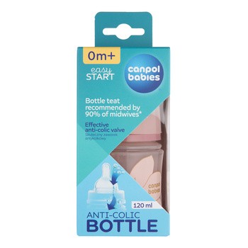 Canpol babies, Easy Start, butelka antykolkowa GOLD, 120 ml