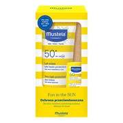 Zestaw Mustela Fun in the Sun, mleczko przeciwsłoneczne bardzo wysoka ochrona, SPF50+, 100 ml + sztyft przeciwsłoneczny, bardzo wysoka ochrona, SPF50, 9 ml https://azcdn.doz.pl/image/d/product/c8c1458d-scale-180x180.png