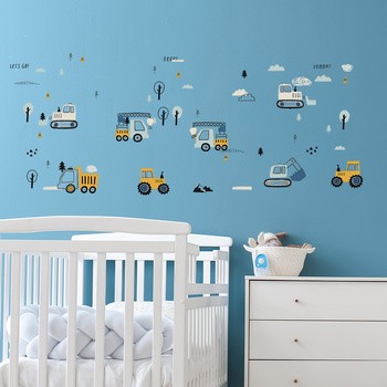 Sipo, Naklejki na ścianę dla dzieci, Traktory i koparki, 1 szt.