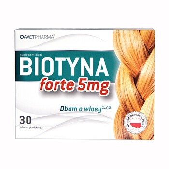Biotyna Forte, 5 mg, tabletki powlekane, 30 szt.