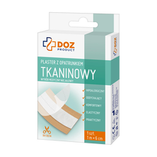 DOZ PRODUCT Plaster z opatrunkiem, tkaninowy, 1 m x 6 cm, 1 szt.