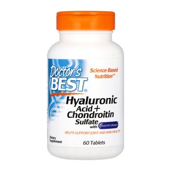 Doctor's Best, Hyaluronic Acid + Chondroitin Sulfate with BioCell Collagen, tabletki, 60 szt.