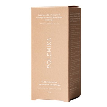 Polemika Matcha Care Color Daily, lekki rewitalizujący krem BB z fermentem z winogron i ekstraktem z kopru morskiego, 1.0, 30 ml