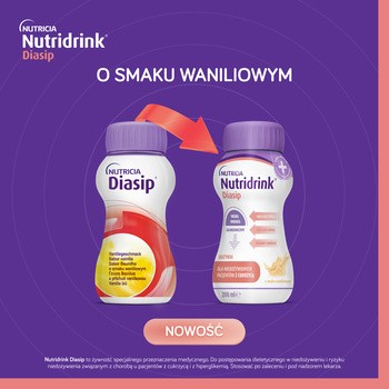 Nutridrink Diasip, płyn, smak waniliowy, 4 x 200 ml