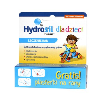Hydrosil, żel, leczenie ran dla dzieci, 20 g + plaster na rany