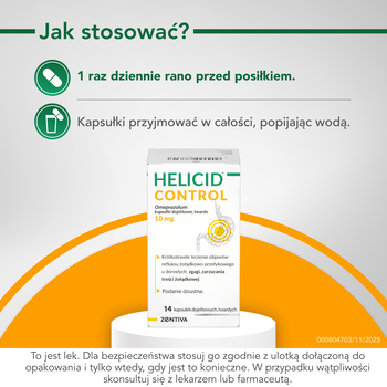 Helicid Control, 10 mg, kapsułki, 14 szt.