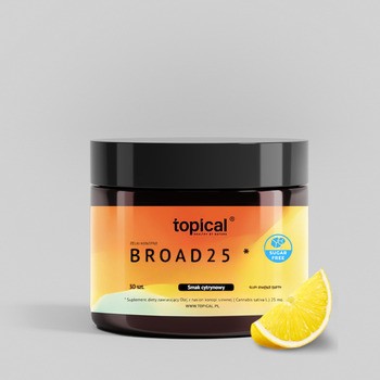 Topical Broad 25, żelki konopne bez cukru, smak cytrynowy, 30 szt.