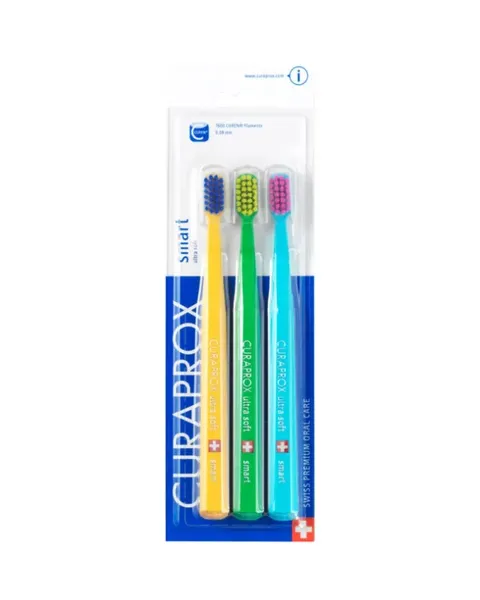 Зубная щётка Curaprox CS Smart 7600 Ultra Soft, ультрамягкая, от 5 лет, 3 шт — фото 2