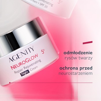 Agenity 5° Neuroglow, naprawczy krem odmładzający na noc, 50 ml