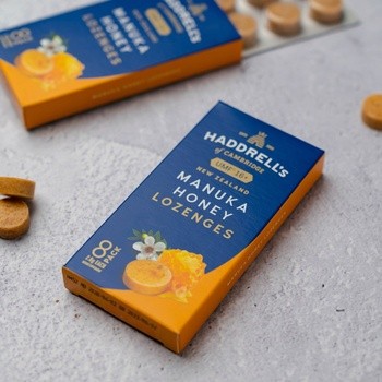 Haddrell's, Manuka Honey, pastylki do ssania, MGO570+, 22,4 g