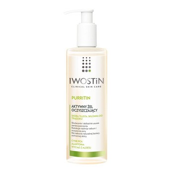 Iwostin Purritin, aktywny żel do mycia twarzy, skóra tłusta i trądzikowa, 300 ml