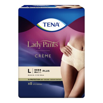Majtki chłonne TENA Lady Pants Plus Creme OTC Edition, rozmiar L, 8 szt.