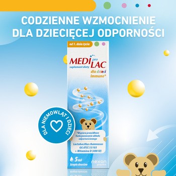 Nexon Pharma Mediprolac dla dzieci Immuno, krople, 5 ml