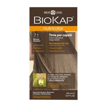 Biokap Nutricolor, farba do włosów, 7.1 szwedzki blond, 140 ml
