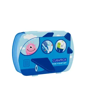 Curaprox Travel Set Kids, zestaw podróżny dla dzieci 6-12 lat, niebieski, 1 szt.