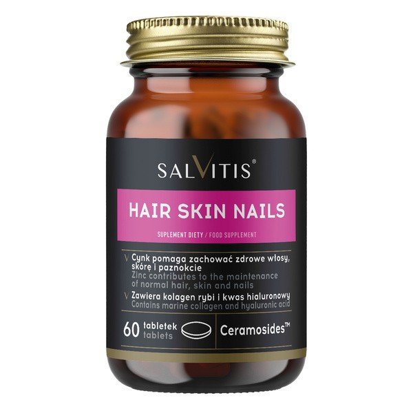 Salvitis Salvitis Hair Skin Nails (Włosy Skóra Paznokcie), tabletki powlekane, 60 szt.