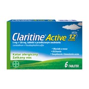 alt Claritine Active, 5 mg + 120 mg, tabletki o przedłużonym uwalnianiu, 6 szt.