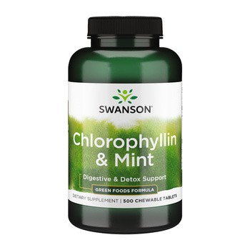 Swanson Chlorofil z miętą, tabletki do ssania, 500 szt.