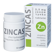 Zincas, 5,5 mg jonów cynku, tabletki, 50 szt.