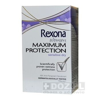 Rexona Women Maximum Protection, deo w kremie, sensitive dry, 45 ml