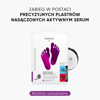 L`Biotica, złuszczająca maska na pięty w postaci nasączonych płatków, 1 para
