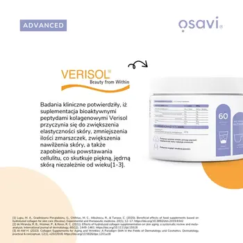 Osavi Kolagen Włosy, Skóra i Paznokcie, proszek, smak słony karmel, 150 g