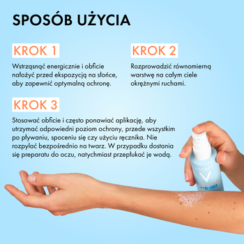 Vichy Capital Soleil UV-Aqua, spray ochronny SPF50 do twarzy i ciała, 200 ml