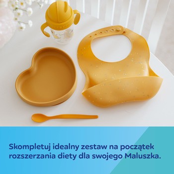 Canpol babies, śliniak silikonowy z kieszonką Dots, beżowy, 1 szt.