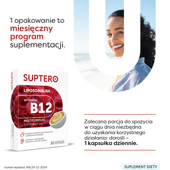 Suptero Liposomalna Witamina B12, kapsułki, 30 szt.