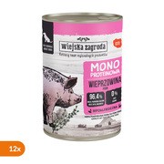 Zestaw 12 x Wiejska Zagroda Monoproteinowa Wieprzowina, mokra karma dla psa, 400 g