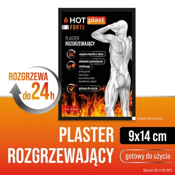 Hot Plast Forte, plaster rozgrzewający, 9 x 14 cm, 1 szt.