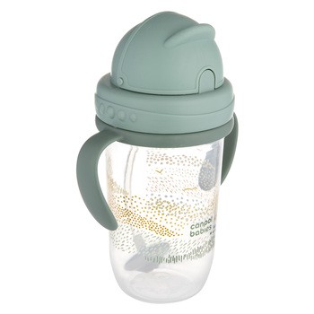 Canpol Babies, Kubek niekapek z rurką i odważnikiem 270 ml, Mountains, zielony, 1 szt.