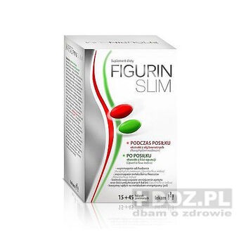 Figurin Slim, tabletki powlekane, 15 szt. brązowe + 45 szt. zielone.