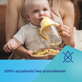 Canpol Babies, Kubek niekapek z rurką i odważnikiem 270 ml, Mountains, zielony, 1 szt.