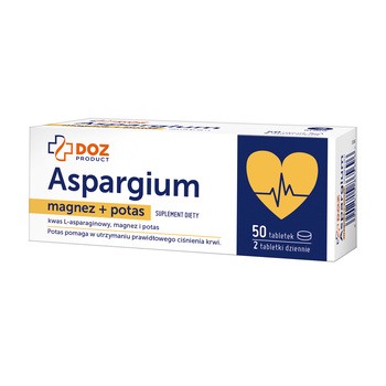 DOZ Product Aspargium Magnez+Potas, tabletki powlekane, 50 szt.