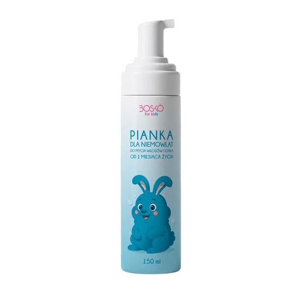 Bosko Cosmetics Bosko Cosmetics, pianka dla niemowląt do mycia włosów, ciała od 1 miesiąca, 150 ml