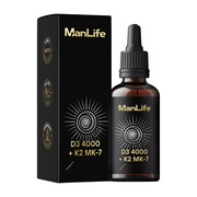 ManLife D3 4000 + K2 MK-7, krople, 50 ml
