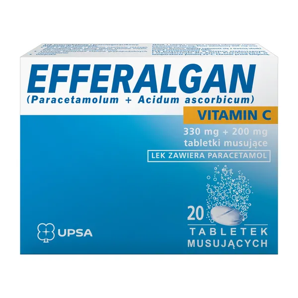 Paracetamol 330 mg + Witamina C 200 mg 20 tabletek [Efferalgan]