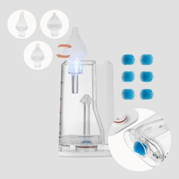 Lionelo BabyAir Flow, elektryczny aspirator do nosa z lampką, 1 szt.