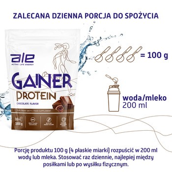 ALE Gainer Protein Chocolate Flavor, proszek, 1000 g