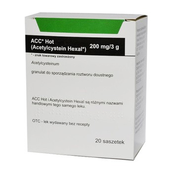 ACC Hot, 200 mg/3 g, granulat do sporządzania roztworu doustnego, 20 saszetek (import równoległy, Delfarma)