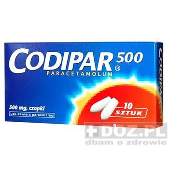 Codipar 500, czopki doodbytnicze, 500 mg, 10 szt