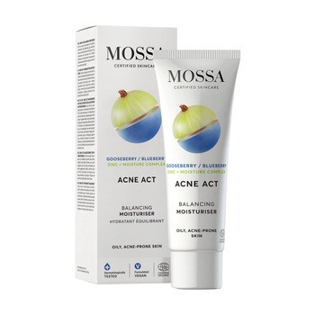 Mossa, krem równoważąco-nawilżający z agrestem i borówką, 50 ml