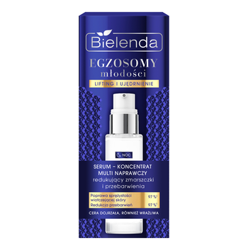 Bielenda Egzosomy Młodości, serum-koncentrat multi naprawczy na zmarszczki i przebarwienia, na noc, 30 ml