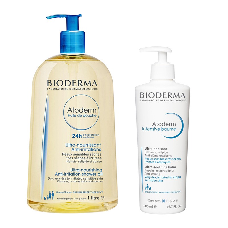 Zestaw Bioderma Atoderm, olejek + balsam, atopia
