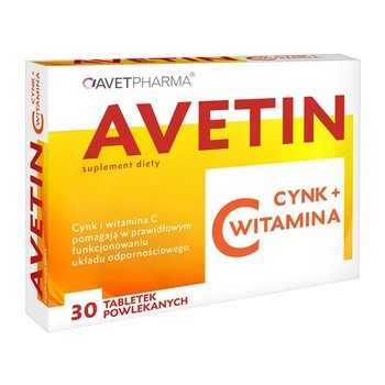 Avetin Cynk+Witamina C, tabletki powlekane, 30 szt.