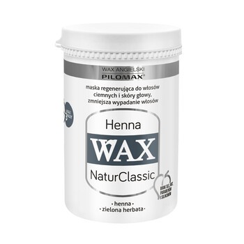 WAX ang PILOMAX NaturClassic Henna, maska do włosów zniszczonych ciemnych, 480 ml + Pure Wax, szampon, 1 saszetka 