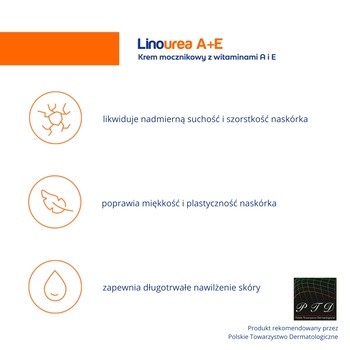 Linourea A+E, krem mocznikowy z witaminami  A i E, 50 g