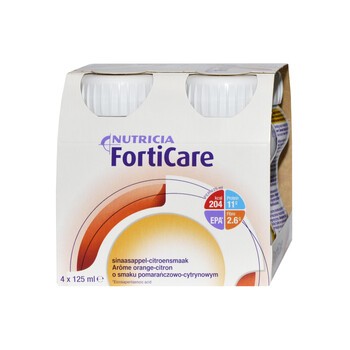 FortiCare, płyn odżywczy o smaku pomarańczowo - cytrynowym, 125 ml x 4 szt.
